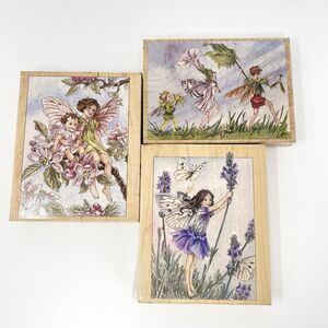 Flower Fairies Stamps Happen Dancing #90237 Lavender #90021 Apple Blossom #90031